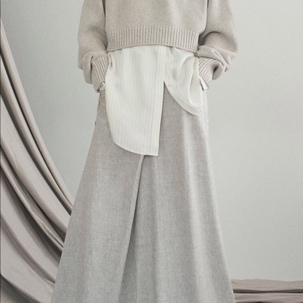 Adeam Light grey linen ballskirt Retail $655. Sz 6